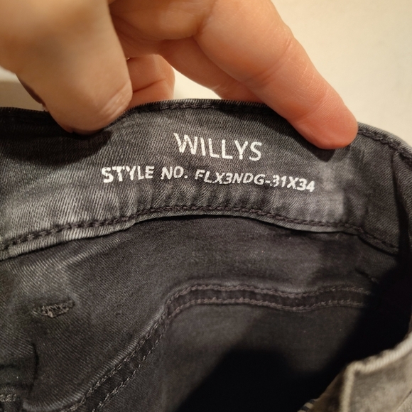 Mugsy Men's Gray Willys Style Jeans Sz 31 x 34 (33) Stretch Slim Fit Casual - Picture 3 of 8